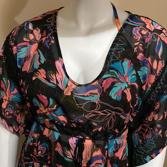 NWT Time and Tru Floral Swimsuit Cover Up - Size Large - Picture 6 of 15